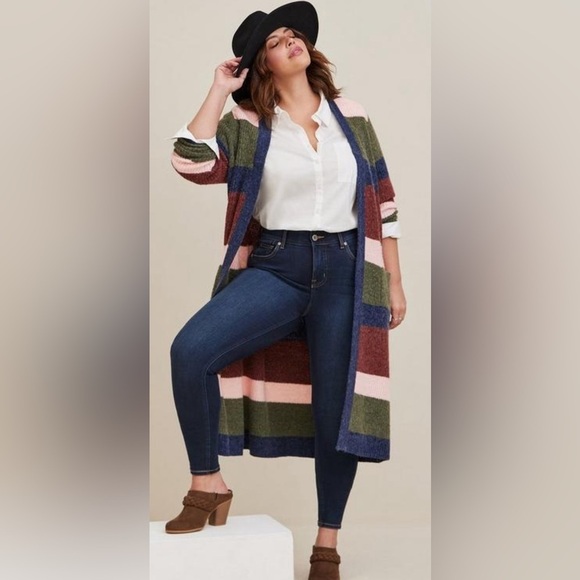 Torrid Chunky Duster Sweater Size 0= L/ 12 - Picture 2 of 11